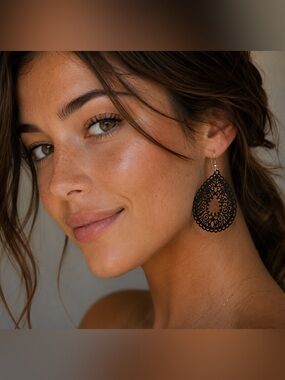 🖤Beautiful Filigree Earrings with Hook Backs🖤